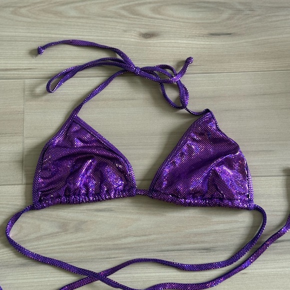 Suits You Purple Bikini with Rhinestone Straps - Picture 2 of 7